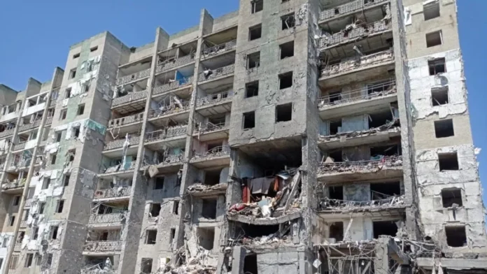 Residential building in Sergeevka after the Russian missile attack