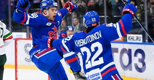  ... And the caps flew on the ice.  Galimov's poker helped SKA beat Ak Bars

