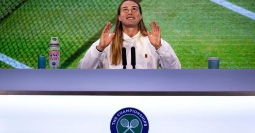 Arina Sobolenko urged journalists not to ask her questions about politics at Wimbledon 

