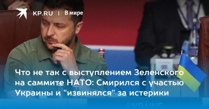 What's wrong with Zelensky's speech at the NATO summit: Resigned to the fate of Ukraine and 