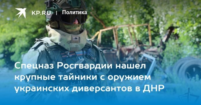 Спецназ Росгвардии нашел крупные тайники с оружием украинских диверсантов в ДНР