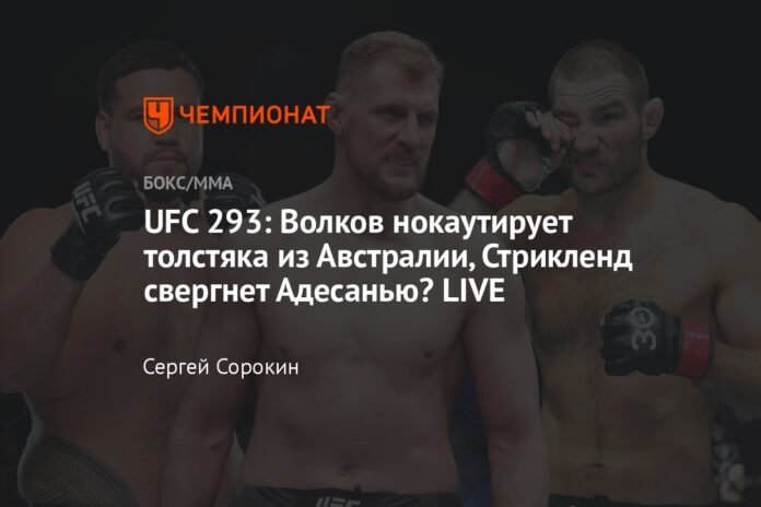  UFC 293: Volkov knocks out Australia's big man, Strickland dethrones Adesanya?  LIVE

