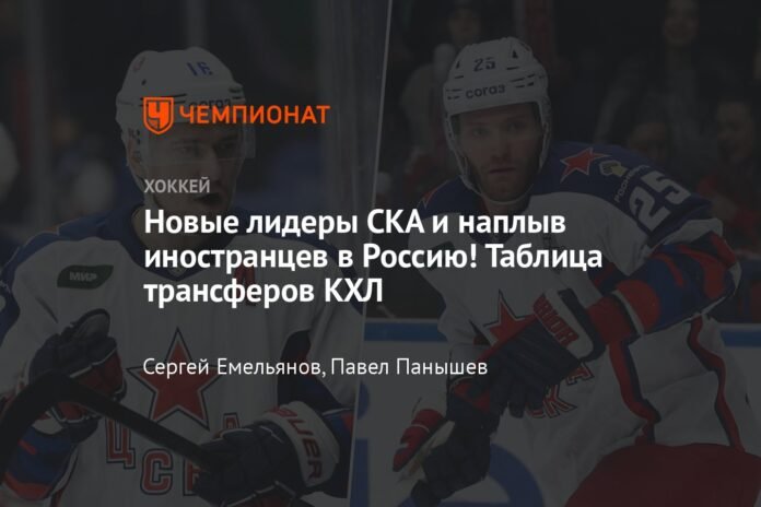  New SKA leaders and influx of foreigners to Russia!  KHL transfer table

