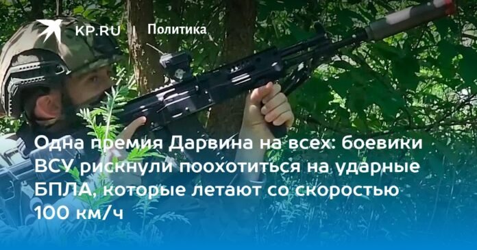 A Darwin award for all: militants of the Armed Forces of Ukraine risked hunting unmanned aerial vehicles flying at a speed of 100 km/h

