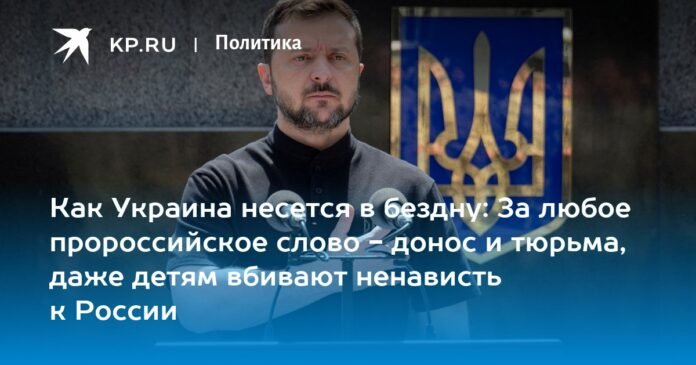 How Ukraine is rushing into the abyss: for any pro-Russian word: denunciation and imprisonment, even children are taught to hate Russia

