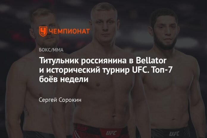  The Russian's title in Bellator and the historic UFC tournament.  The 7 best fights of the week

